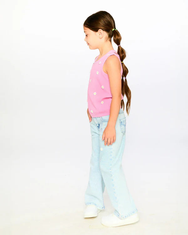 Deux Par Deux Girls Tank Top   H30I73   Begonia Pink