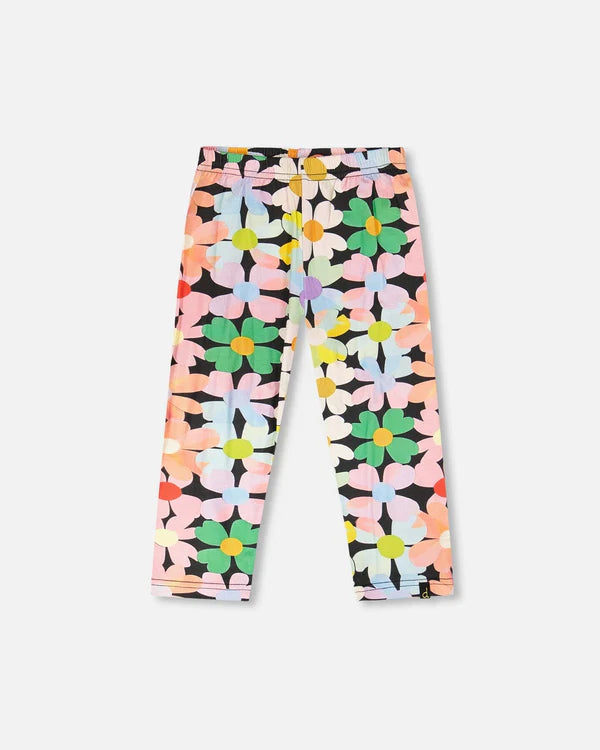 Deux Par Deux Printed Leggings   H30J60    Printed Multico Flowers