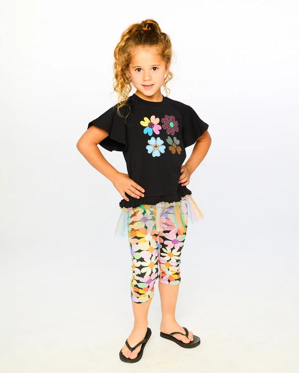 Deux Par Deux Printed Leggings   H30J60    Printed Multico Flowers