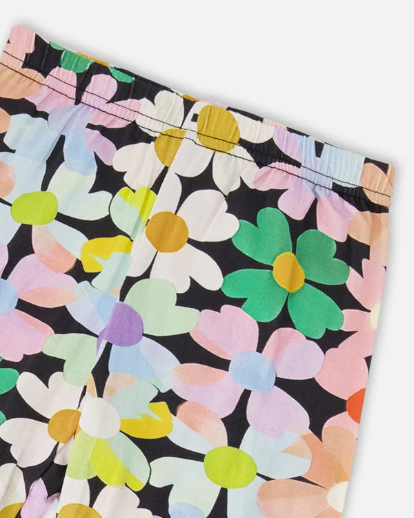 Deux Par Deux Printed Leggings   H30J60    Printed Multico Flowers