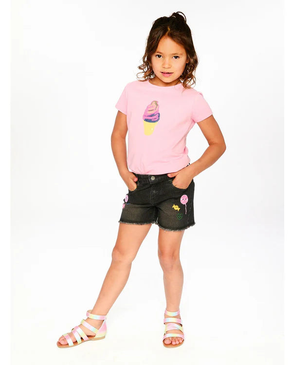 Deux Par Deux Girls Jersey Tee Shirt   H30J70   Cameo Pink