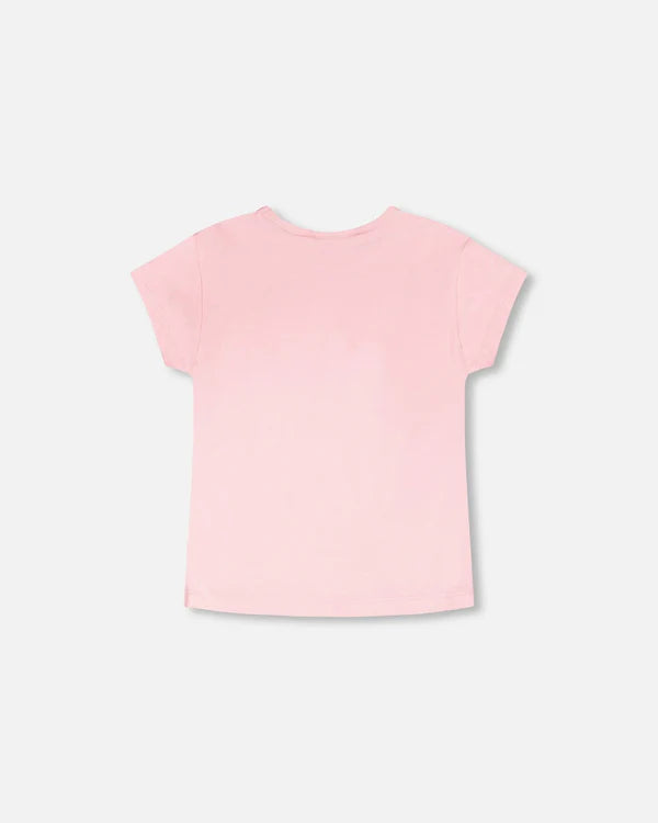 Deux Par Deux Girls Jersey Tee Shirt   H30J70   Cameo Pink