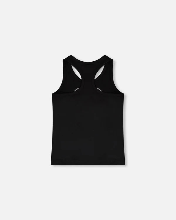Deux Par Deux Girls Jersey Tank Top   H30J71   Anthracite