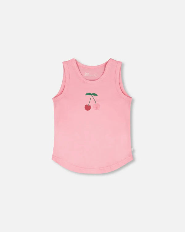 Deux Par Deux Girls Jersey Tank Top   H30L72   Prism Pink