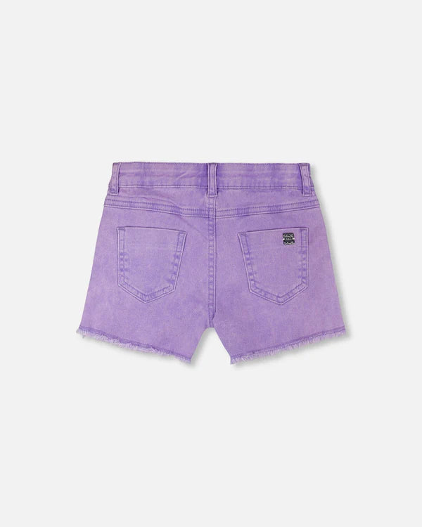 Deux Par Deux Girls Denim Shorts   H30M27   Violet Tulip