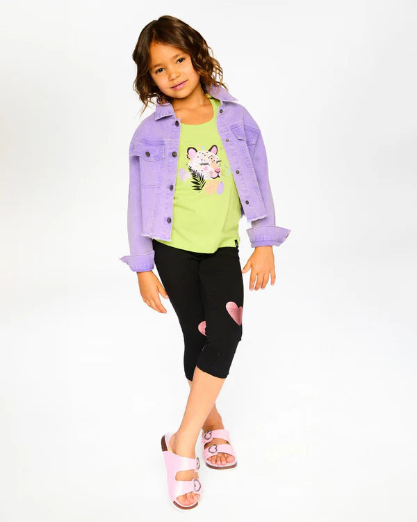 Deux par Deux Girls Denim Jacket  H30M50  Violet Tulip