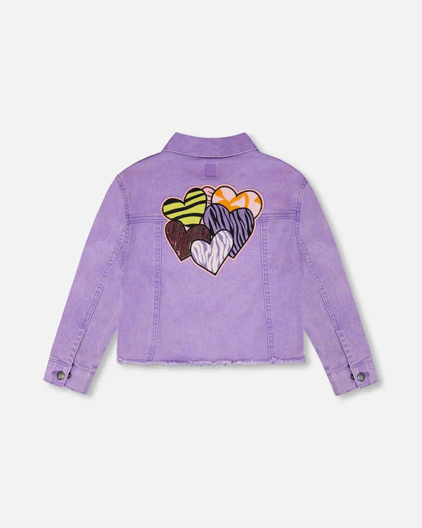 Deux par Deux Girls Denim Jacket  H30M50  Violet Tulip