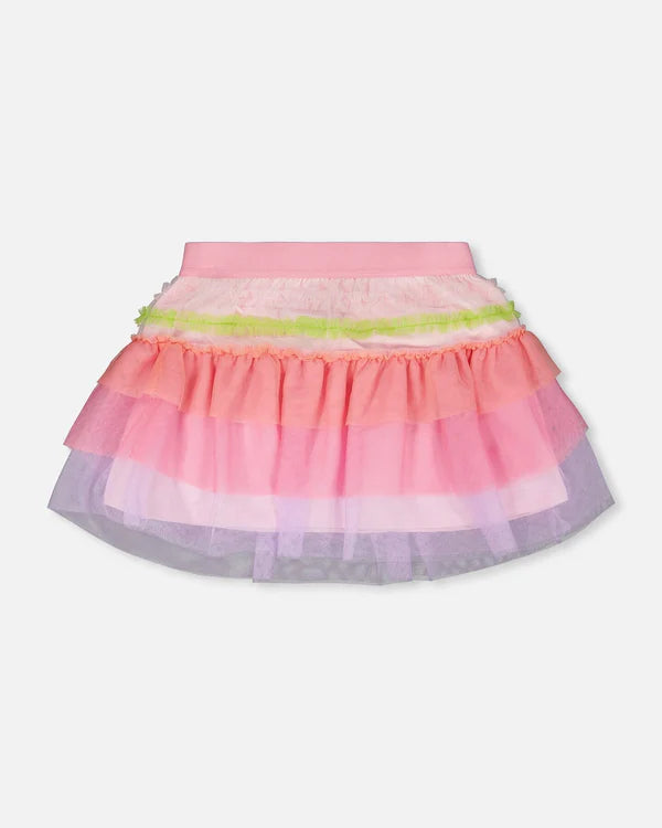 Deux Par Deux Girls Tulle Skirt   H30M80   Sorbet Colors