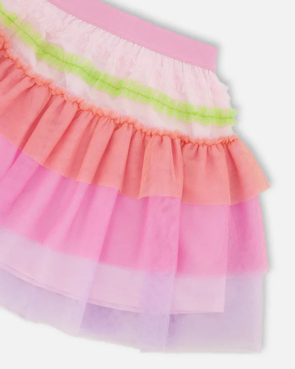Deux Par Deux Girls Tulle Skirt   H30M80   Sorbet Colors
