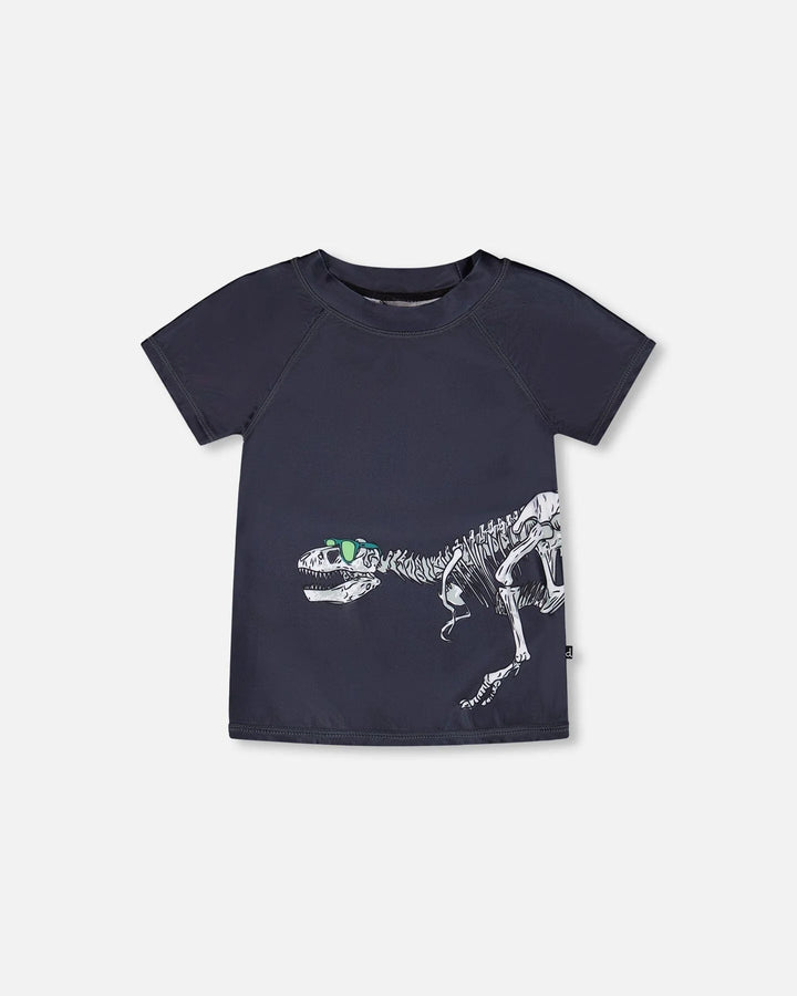 Deux Par Deux Boys Short Sleeve Rashgurd   H30OB68   Anthracite