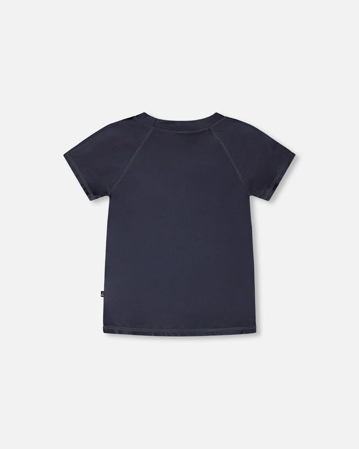Deux Par Deux Boys Short Sleeve Rashgurd   H30OB68   Anthracite