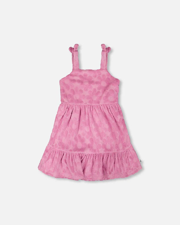 Deux Par Deux Girls Terry Beach Dress   H30OG85   Lilac Flowers