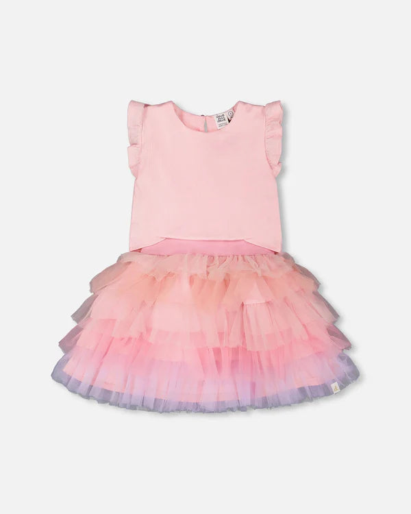 Deux Par Deux Girls Dress   H30Q90   Pink Lady
