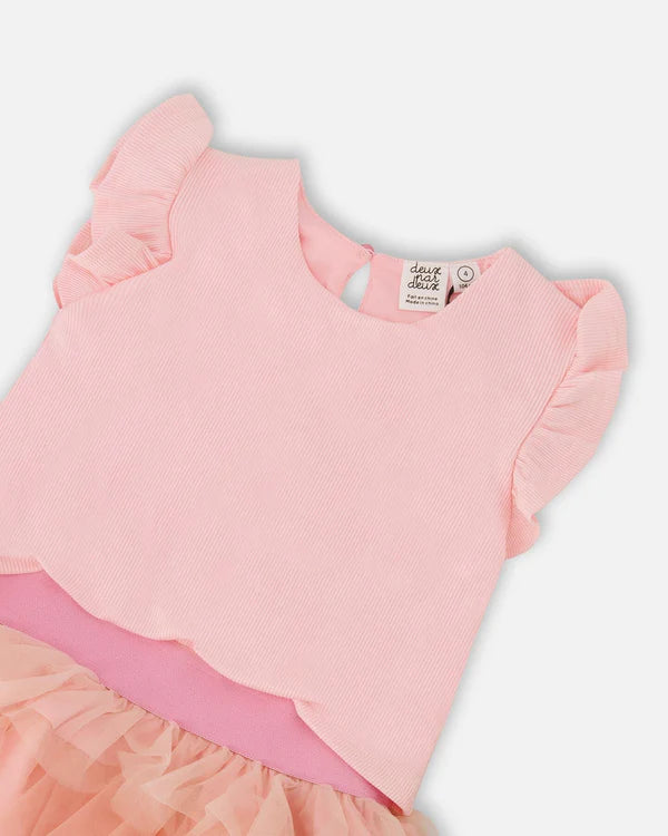 Deux Par Deux Girls Dress   H30Q90   Pink Lady