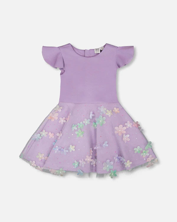 Deux Par Deux Girls Dress   H30Q95   Violet Tulip