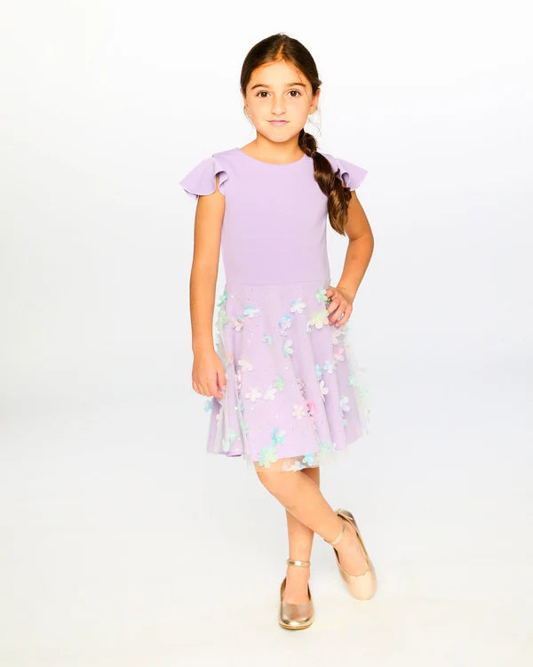 Deux Par Deux Girls Dress   H30Q95   Violet Tulip