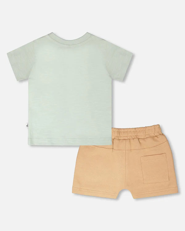 Deux Par Deux Baby Boy Tee Shirt And Short Set   H30S10   Surf Spray
