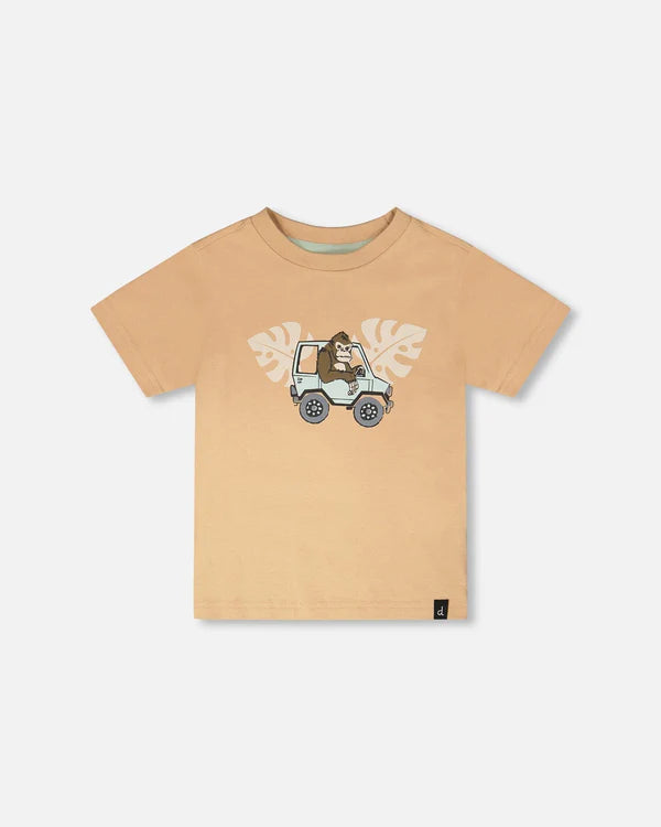 Deux Par Deux Short Sleeve Tee   H30S70   Tan
