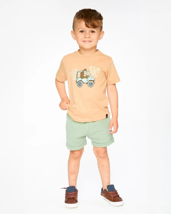 Deux Par Deux Baby Boy Tee   H30S70   Tan