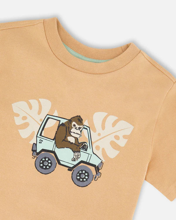 Deux Par Deux Baby Boy Tee   H30S70   Tan
