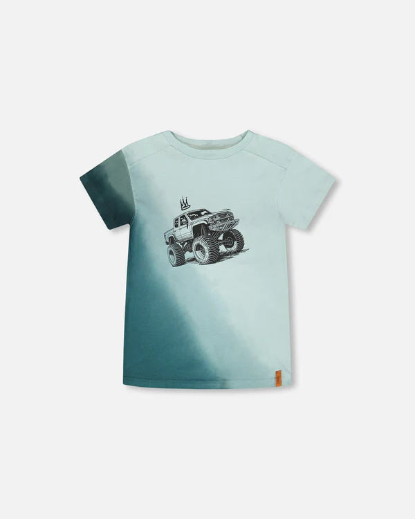 Deux Par Deux Boys Short Sleeve Tee   H30U68   Blue Haze