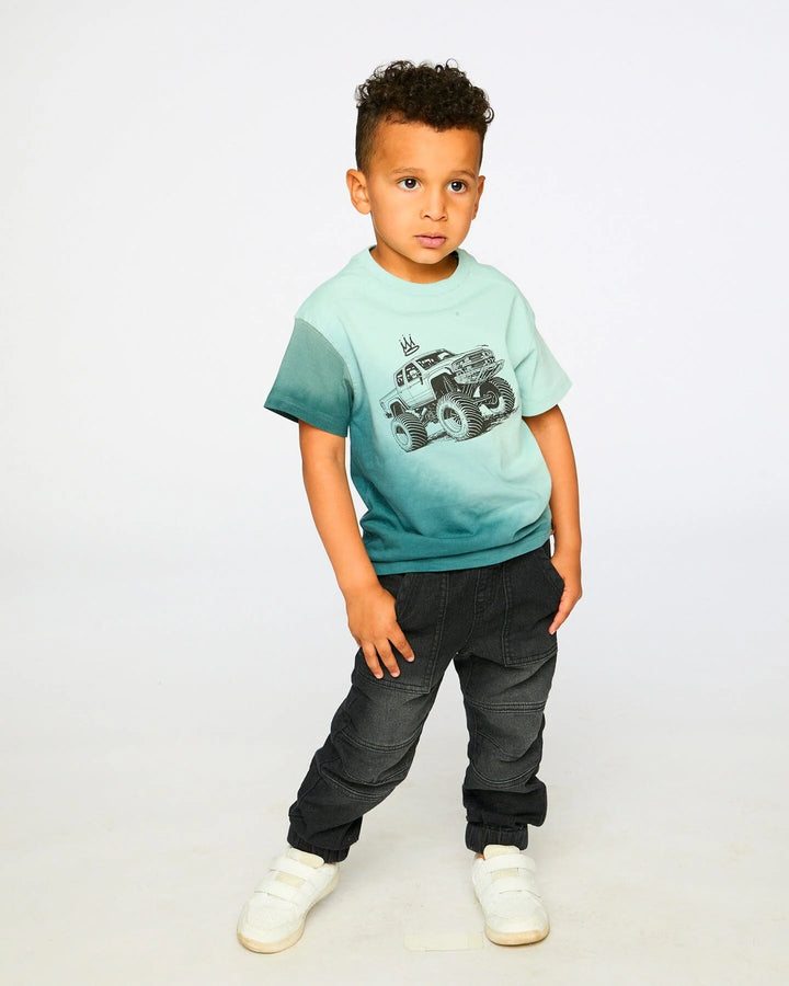 Deux Par Deux Boys Short Sleeve Tee   H30U68   Blue Haze