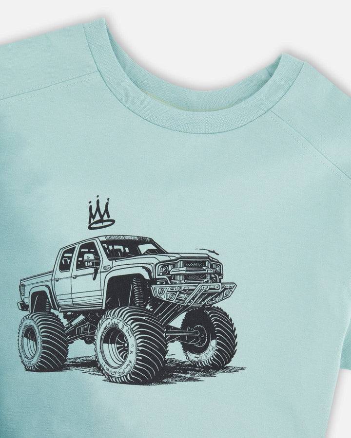 Deux Par Deux Boys Short Sleeve Tee   H30U68   Blue Haze