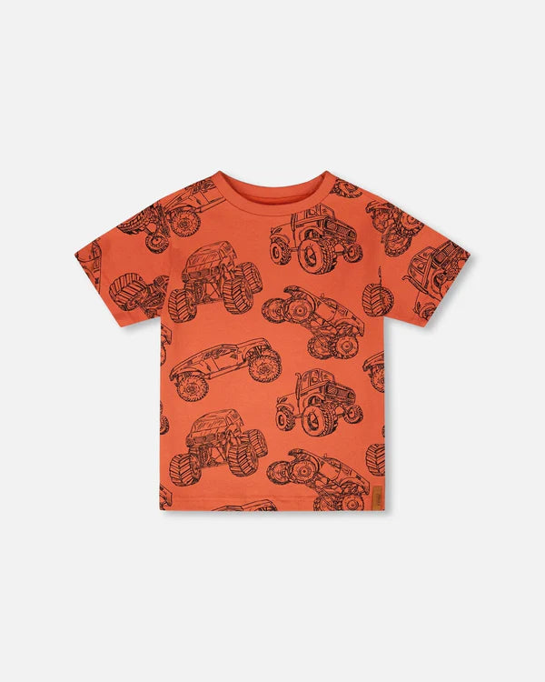 Deux Par Deux Short Sleeve Tee   H30U72   Printed Monster Trucks