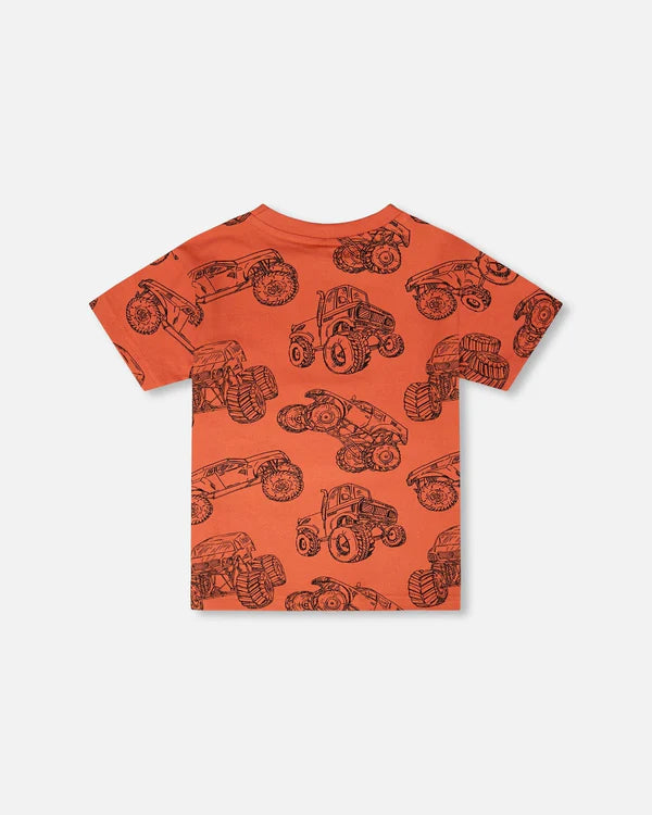 Deux Par Deux Short Sleeve Tee   H30U72   Printed Monster Trucks