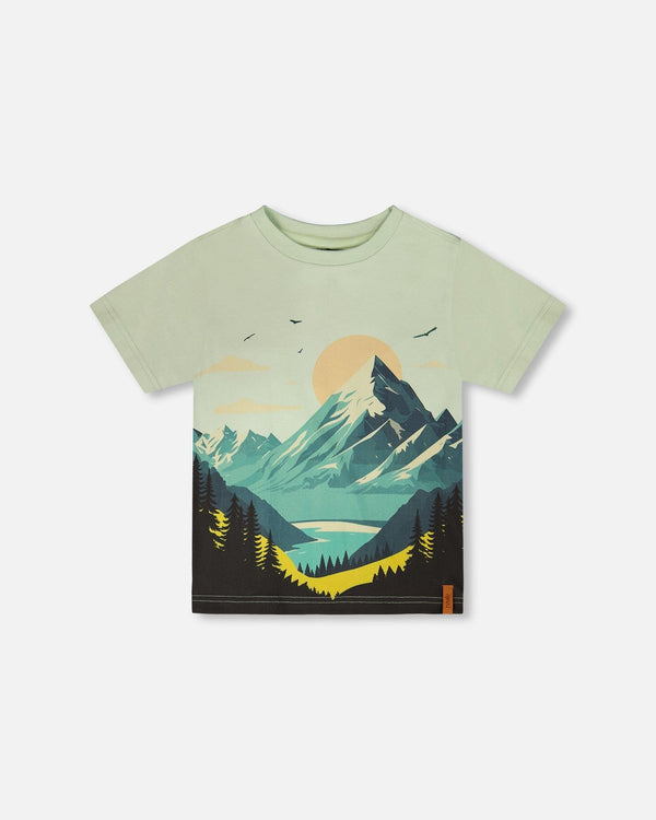 Deux Par Deux Short Sleeve Tee   H30U76   Smoke Green