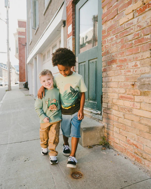 Deux Par Deux Short Sleeve Tee   H30U76   Smoke Green