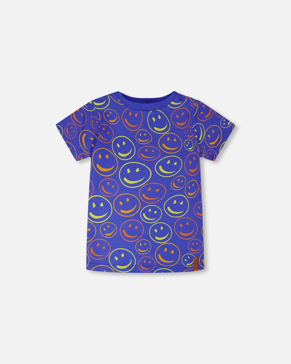 Deux Par Deux Short Sleeve Tee   H30U77   Printed Smiley