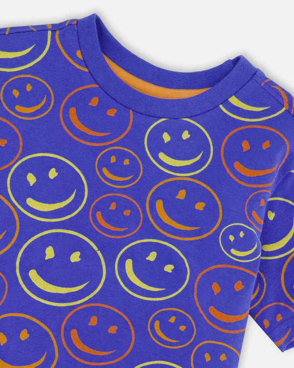 Deux Par Deux Short Sleeve Tee   H30U77   Printed Smiley
