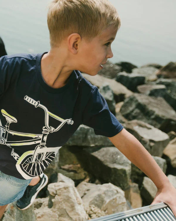 Deux Par Deux Boys Short Sleeve Tee   H30U79   Peacoat