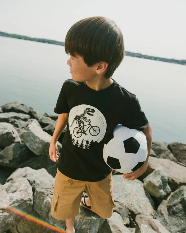 Deux Par Deux Boys Jersey Tee With Print   H30U79   Anthracite