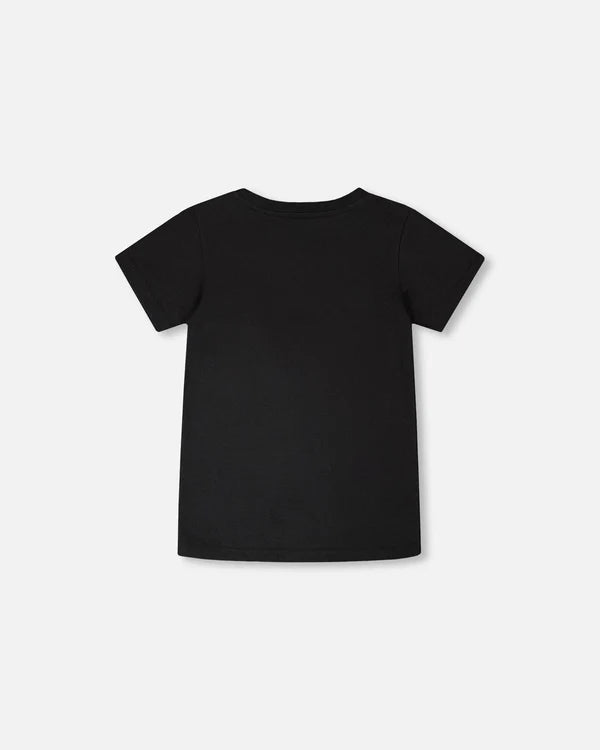 Deux Par Deux Boys Jersey Tee With Print   H30U79   Anthracite
