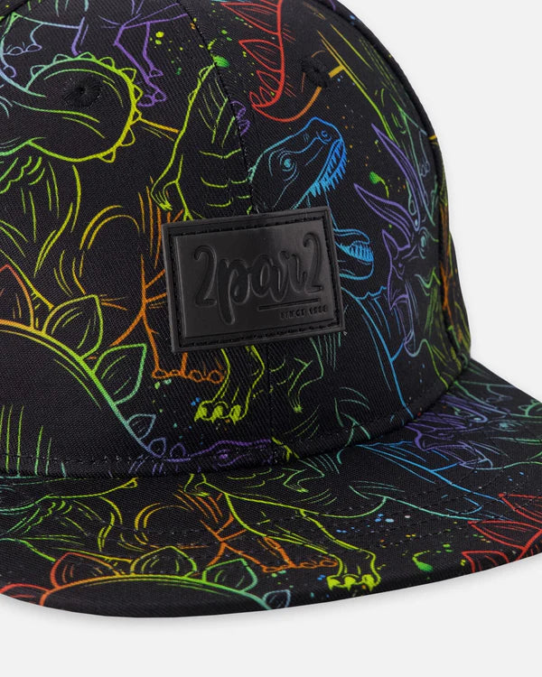 Deux Par Deux Boys Cap   H30VBC   Gradient Dinosaurs