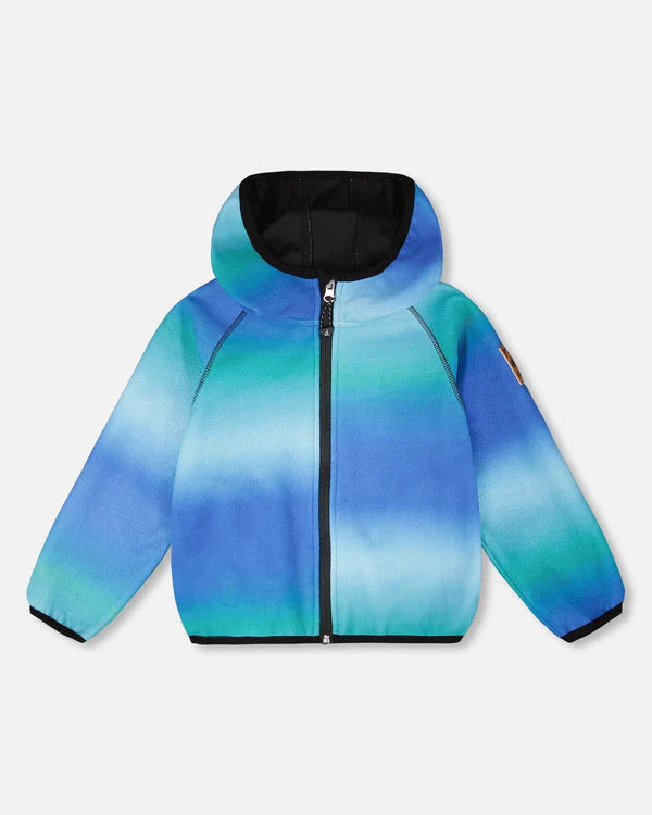 Deux Par Deux Boys Softshell Jacket   H30W43  Printed Blue Gradient