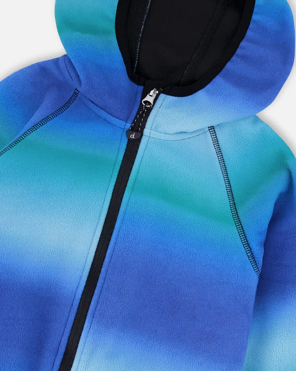 Deux Par Deux Boys Softshell Jacket   H30W43  Printed Blue Gradient