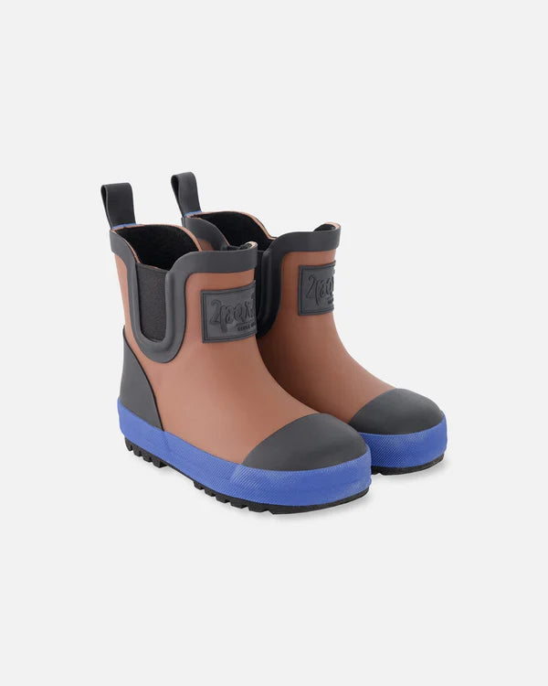 Deux Par Deux Short Rain Boots   H30WB11   Brown Patina