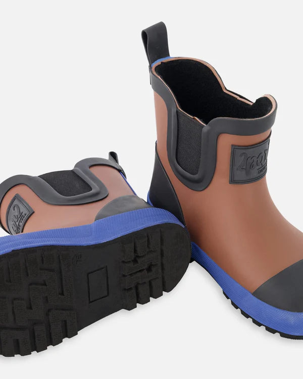 Deux Par Deux Short Rain Boots   H30WB11   Brown Patina