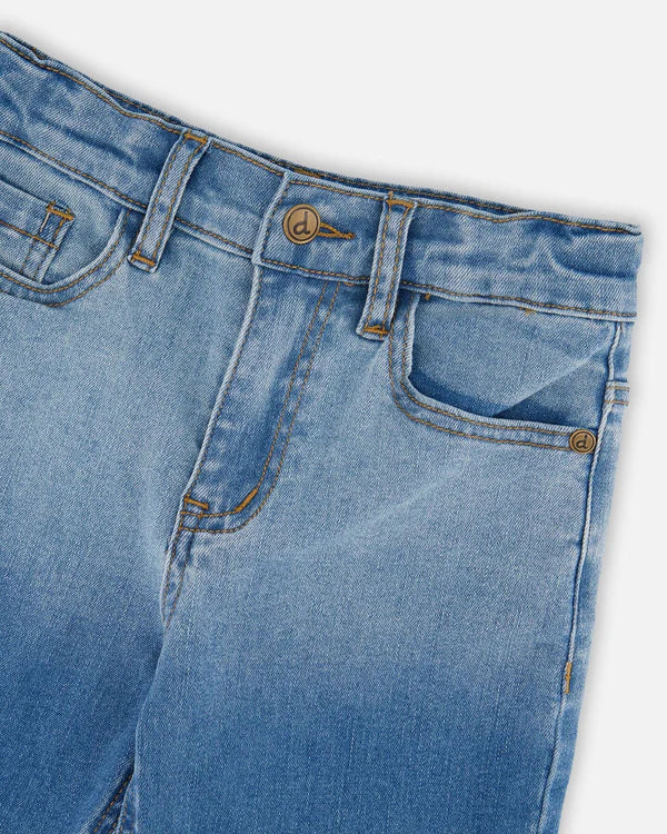 Deux Par Deux Stretch Denim Bermuda   H30YB24   Printed Gradient Denim
