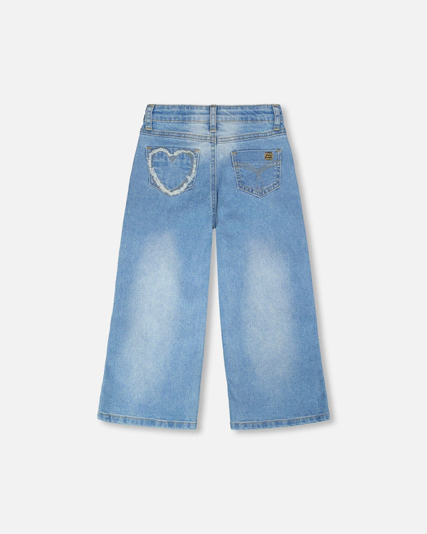 Deux Par Deux Wide Leg Jeans   H30YG20   Light Blue Denim
