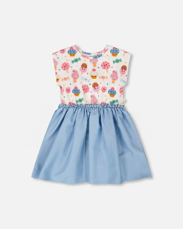 Deux Par Deux Girls Dress   H30YG87   Printed Sweets
