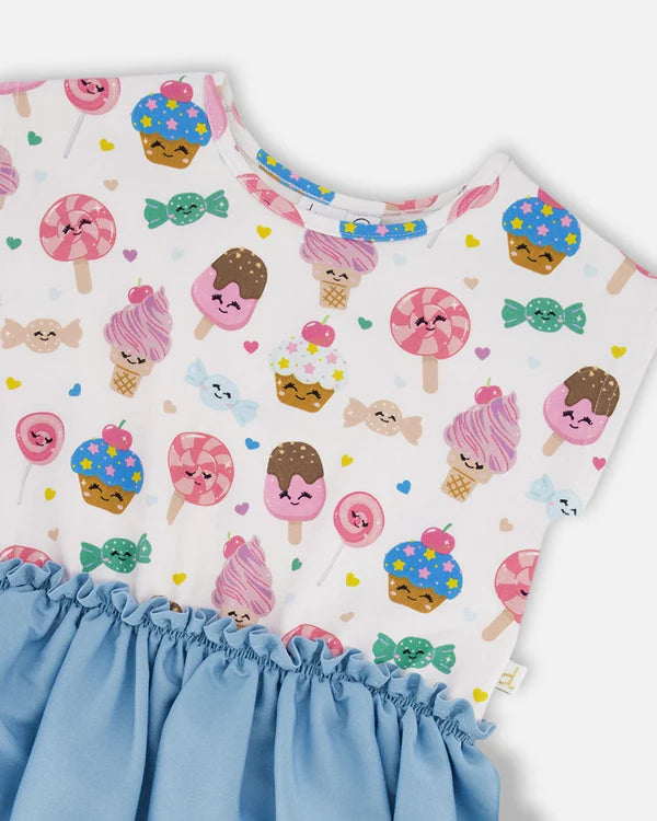 Deux Par Deux Girls Dress   H30YG87   Printed Sweets