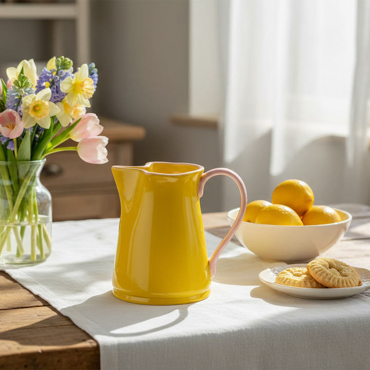 Hazel Mazel Yellow Pink Pitcher HM0734