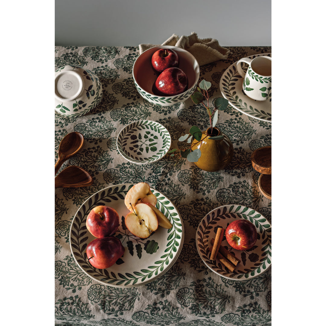 Danica Block Print Tablecloth - Viridian