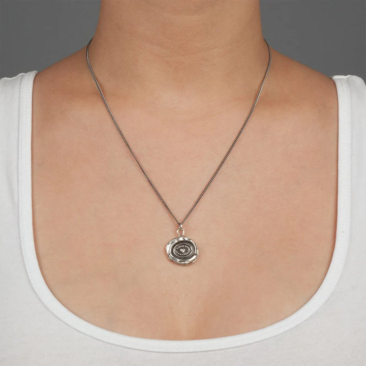 Pyrrha Heart Print Necklace N1718 Silver