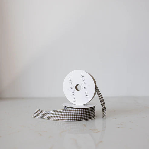 Luxe B Co. Gingham Olive Ribbon