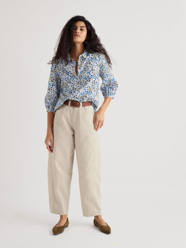 Seasalt Hope Cottage Blouse  -  Woodland Floral Chalk